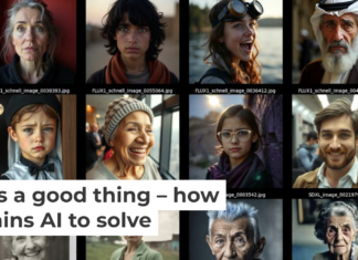 These faces are fake – generated by artificial intelligence – but useful for training other AI systems about human faces. David Beniaguev